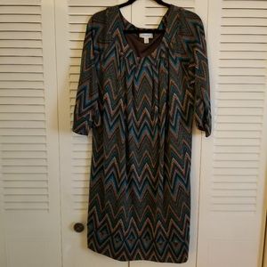 Multicolored Print Shift Dress